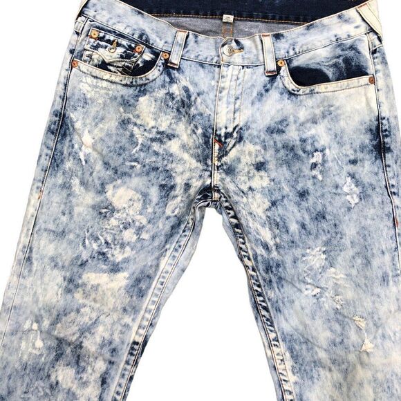 Vintage True Religion Jeans Size 38 STRAIGHT FLAP T Blue - Picture 10 of 12